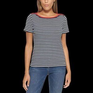 Tommy Hilfiger Ladies Short Sleeve Boatneck  Tee (Size Large) NWOT
